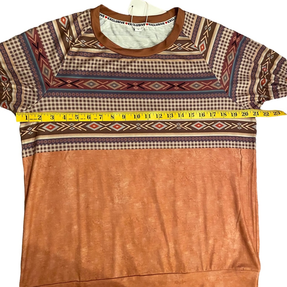 🆕 EXCLUSIVE  | SOUTHWESTERN CHECKERED SWEATSHIRT TOP  SZ L - Picture 11 of 15